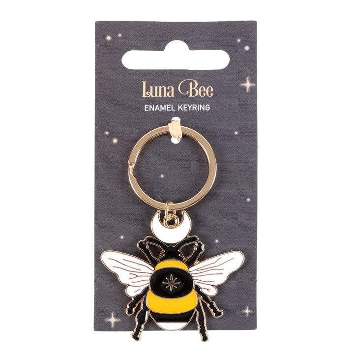 Luna Bee metal enamel Keyring