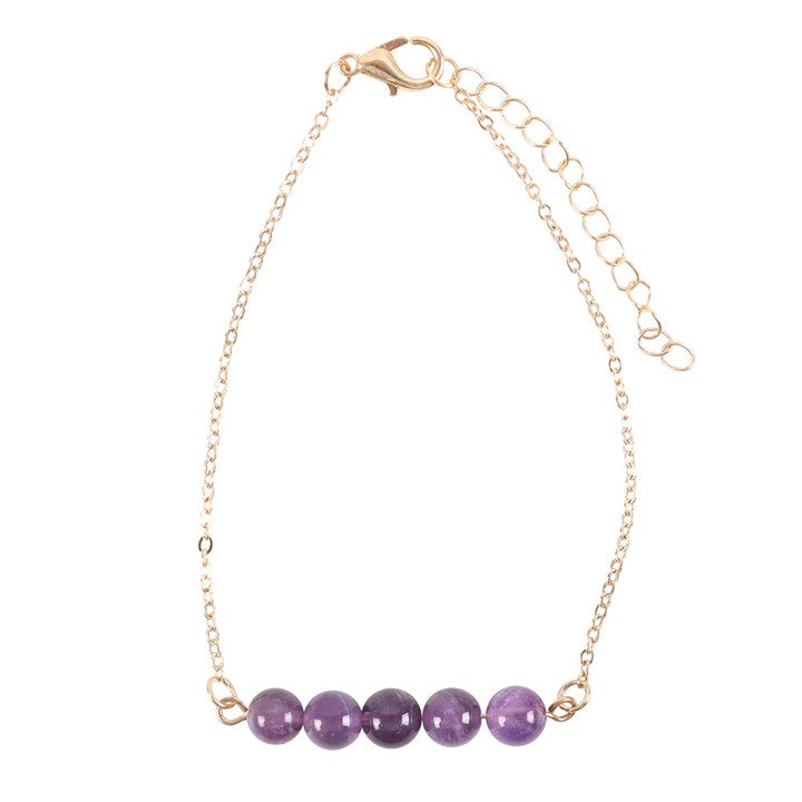 Amethyst crystal beaded bracelet