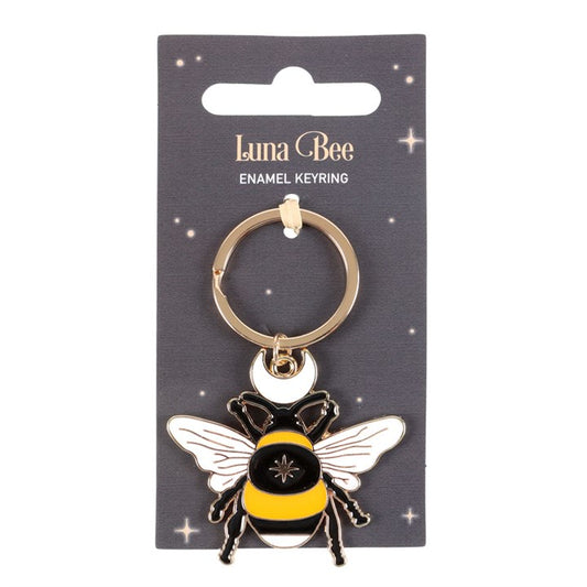 Luna Bee metal enamel Keyring