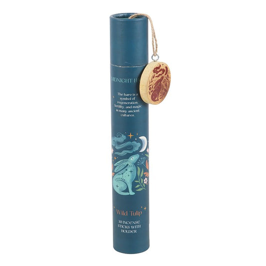 Midnight Hare, 30 Wild Tulip incense sticks with holder