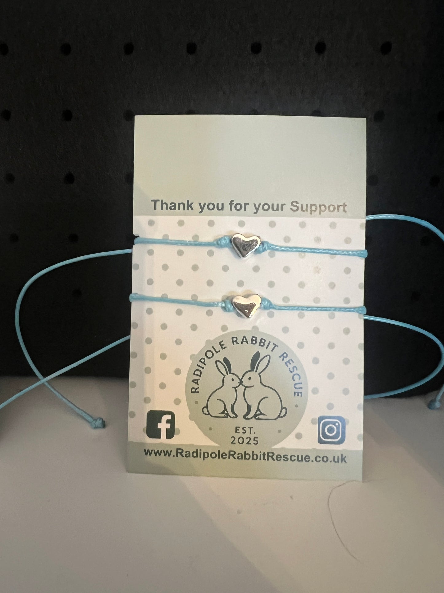 2pc cord, heart charm, Barrel knot bracelets